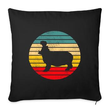 Nilpferd Flusspferd Hippo - Sofakissenbezug 45 x 45 cm - Schwarz - Vorne