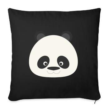 Panda - Housse de coussin décorative 45 x 45 cm - noir - Devant