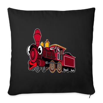 locomotive - Sofa pillowcase 17,3'' x 17,3'' (45 x 45 cm) - black - Front