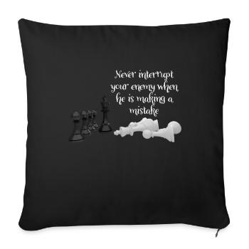 Chess - Sofa pillowcase 17,3'' x 17,3'' (45 x 45 cm) - black - Front