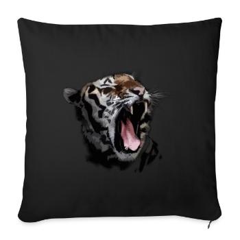 Tiger, a wild animal - Sofa pillowcase 17,3'' x 17,3'' (45 x 45 cm) - black - Front