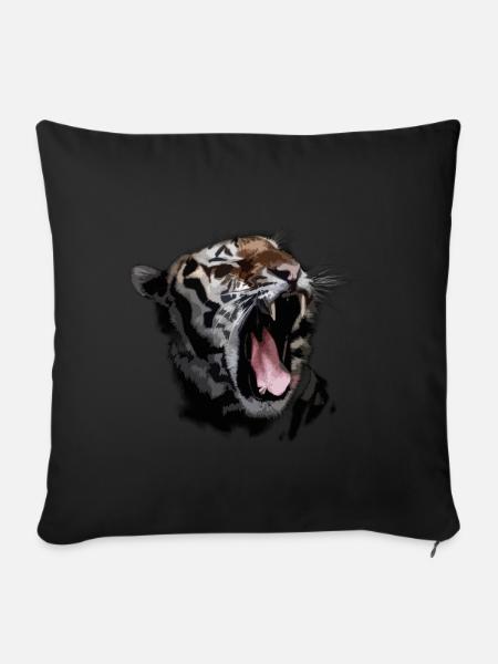 Tiger, a wild animal - Sofa pillowcase 17,3'' x 17,3'' (45 x 45 cm) - black