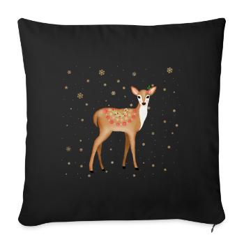 cerf - Housse de coussin décorative 45 x 45 cm - noir - Devant