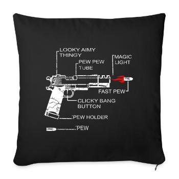 Club de tir - Housse de coussin décorative 45 x 45 cm - noir - Devant
