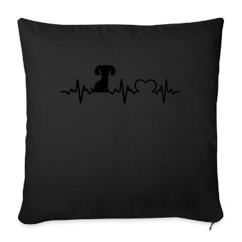 Chien chien - Housse de coussin décorative 45 x 45 cm - noir - Devant