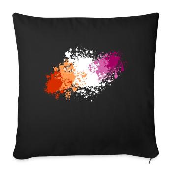 Lesben Pride Kleckse - Sofakissenbezug 45 x 45 cm - Schwarz - Vorne