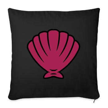Coquillage coloré vie marine shell ocean life - Housse de coussin décorative 45 x 45 cm - noir - Devant