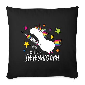 Vaccinated Unicorn I'm an Immunicorn - Sofa pillowcase 17,3'' x 17,3'' (45 x 45 cm) - black - Front