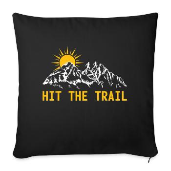 Hit The Trail Running Mountain Mountain Jogging Sport - Sofa pillowcase 17,3'' x 17,3'' (45 x 45 cm) - black - Front