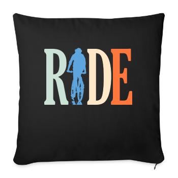 Cyclist Ride - Cyclist Gift - Sofa pillowcase 17,3'' x 17,3'' (45 x 45 cm) - black - Front