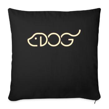 Dog Word Art - Sofa pillowcase 17,3'' x 17,3'' (45 x 45 cm) - black - Front