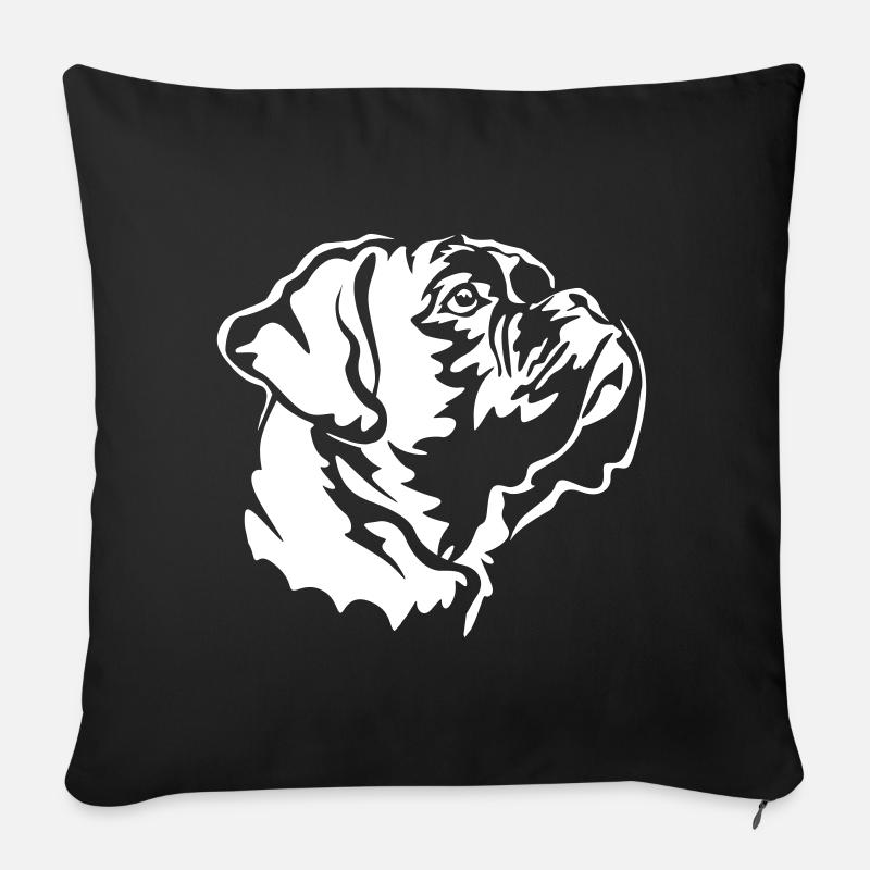 Boxer Kopf "Black Editon" - Sofakissenbezug 45 x 45 cm - Schwarz