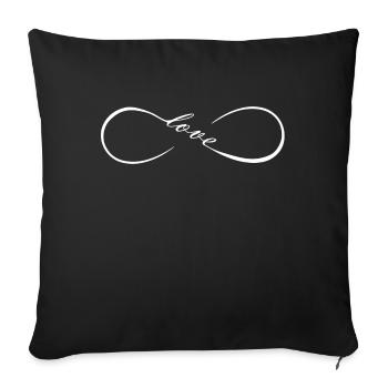 FatMonkey Designs Infinity LOVE White 2021 - Housse de coussin décorative 45 x 45 cm - noir - Devant