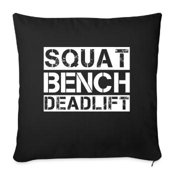 Squat bench deadlift Fitness style de vie cadeau - Housse de coussin décorative 45 x 45 cm - noir - Devant