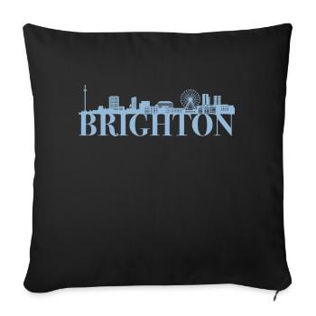 Brighton Angleterre Skyline cadeau idée UK - Housse de coussin décorative 45 x 45 cm - noir - Devant