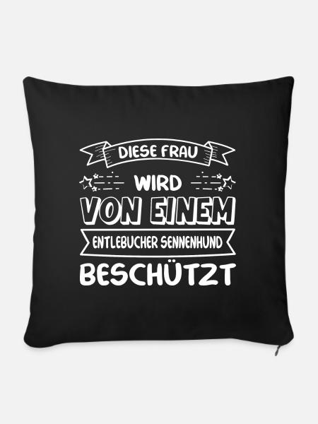 Entlebucher Sennenhund Frau - Sofakissenbezug 45 x 45 cm - Schwarz