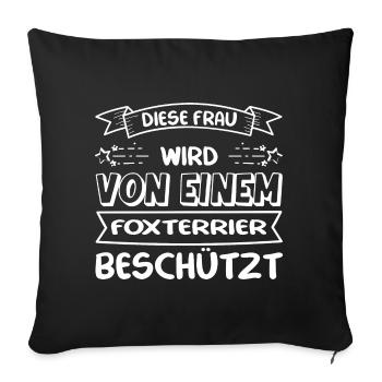 Foxterrier Frau - Foxterrier - Sofakissenbezug 45 x 45 cm - Schwarz - Vorne