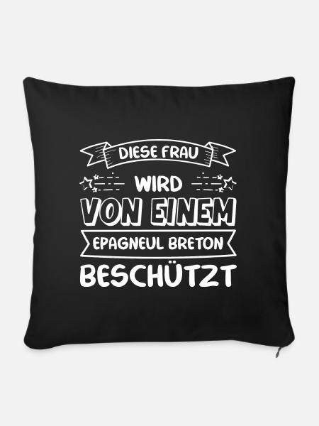 Epagneul Breton - Sofakissenbezug 45 x 45 cm - Schwarz