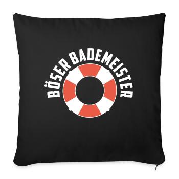 Böser Bademeister Freibad Hallenbad Schwimmbad - Sofakissenbezug 45 x 45 cm - Schwarz - Vorne