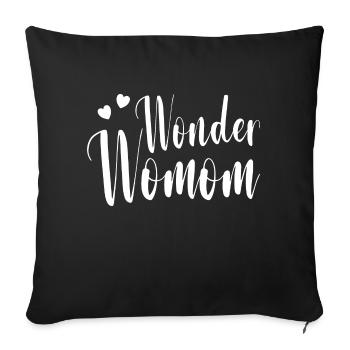 SUPERMOM - WonderwoMOM - Sofakissenbezug 45 x 45 cm - Schwarz - Vorne