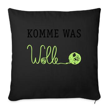 Komme was Wolle - Sofakissenbezug 45 x 45 cm - Schwarz - Vorne