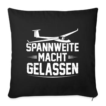 Segelflugzeug - Sofakissenbezug 45 x 45 cm - Schwarz - Vorne