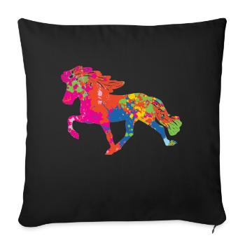 Tölter 2 touches de couleur - Housse de coussin décorative 45 x 45 cm - noir - Devant