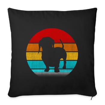 dachshund - Sofa pillowcase 17,3'' x 17,3'' (45 x 45 cm) - black - Front