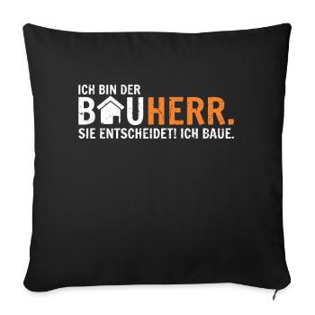 Bauherr - Sofakissenbezug 45 x 45 cm - Schwarz - Vorne
