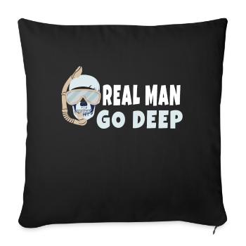 Real Men Go Deep Scuba Diving Diver - Sofakissenbezug 45 x 45 cm - Schwarz - Vorne