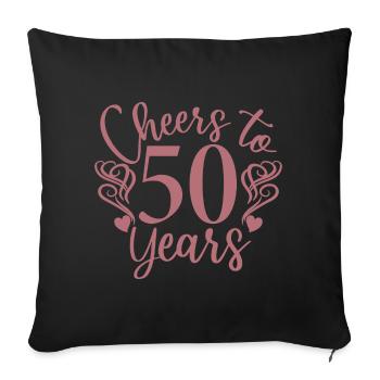 Vive 50 ans - Cadeau d’anniversaire ou d’anniversaire - Housse de coussin décorative 45 x 45 cm - noir - Devant