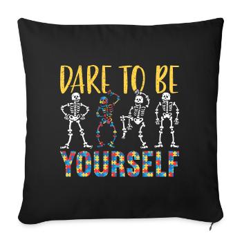 Autism - Sofa pillowcase 17,3'' x 17,3'' (45 x 45 cm) - black - Front