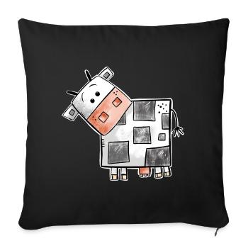 Square Cow I Cow Square Square - Sofa pillowcase 17,3'' x 17,3'' (45 x 45 cm) - black - Front