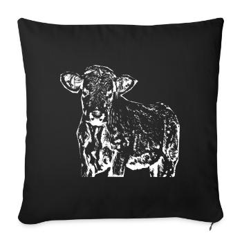 funny cow gift farmer - Sofa pillowcase 17,3'' x 17,3'' (45 x 45 cm) - black - Front
