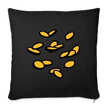 Pièces d’or Or Rain Taler - Housse de coussin décorative 45 x 45 cm - noir - Devant