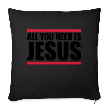 Beam Need Jesus - Sofa pillowcase 17,3'' x 17,3'' (45 x 45 cm) - black - Front
