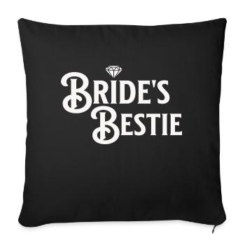 Mariage de l’enterrement de vie de garçon de la bête de la mariée - Housse de coussin décorative 45 x 45 cm - noir - Devant
