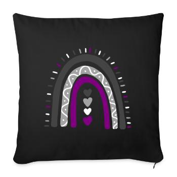 Asexuelle Boho Regenbogen Ace Pride - Sofakissenbezug 45 x 45 cm - Schwarz - Vorne