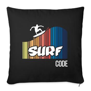 Surf Code (dark) - Sofa pillowcase 17,3'' x 17,3'' (45 x 45 cm) - black - Front