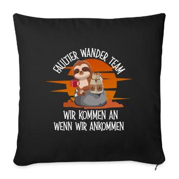 Häschentier Wanderteam Motiv - Sofakissenbezug 45 x 45 cm - Schwarz - Vorne