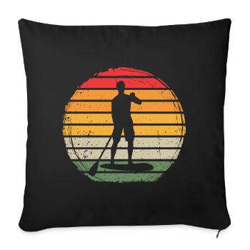 Paddle Board Vintage - Sofa pillowcase 17,3'' x 17,3'' (45 x 45 cm) - black - Front