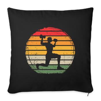 Fitness Vintage - Sofa pillowcase 17,3'' x 17,3'' (45 x 45 cm) - black - Front