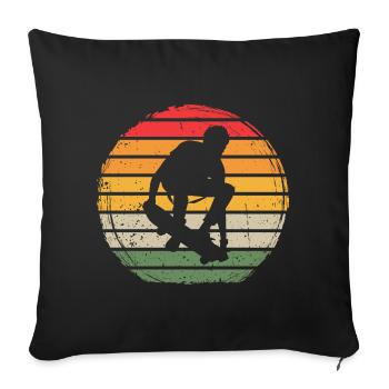 Skateboard Vintage - Sofa pillowcase 17,3'' x 17,3'' (45 x 45 cm) - black - Front