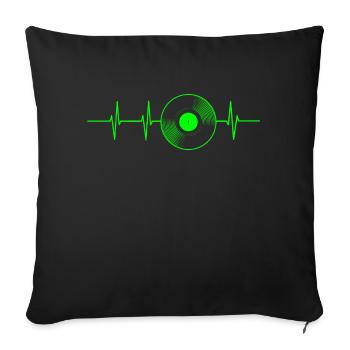 Enregistrement de la fréquence cardiaque - Housse de coussin décorative 45 x 45 cm - noir - Devant