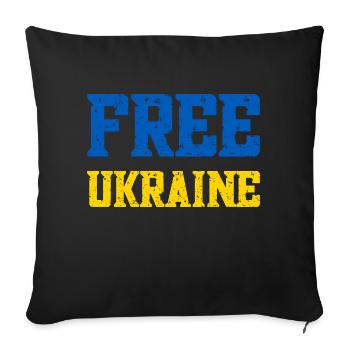 Ukraine libre - Housse de coussin décorative 45 x 45 cm - noir - Devant
