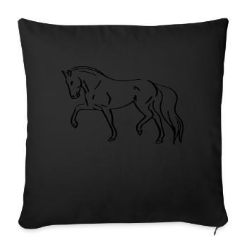 Horse Line Art - Minimalist - Sofa pillowcase 17,3'' x 17,3'' (45 x 45 cm) - black - Front