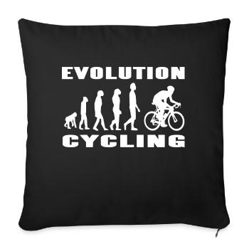 Evolution Of A Cyclist Funny Cycling T-Shirt - Sofakissenbezug 45 x 45 cm - Schwarz - Vorne