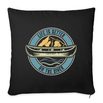 Canoeing Canoeing Canoeing - Sofa pillowcase 17,3'' x 17,3'' (45 x 45 cm) - black - Front