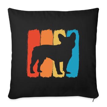 Französische Bulldogge French Bulldog Vintage - Sofakissenbezug 45 x 45 cm - Schwarz - Vorne
