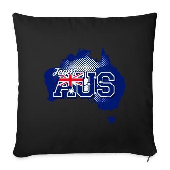 Carte de l’équipe AUS Australie avec motif de balle - Housse de coussin décorative 45 x 45 cm - noir - Devant
